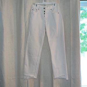GRLFRND Helena white straight leg jeans
